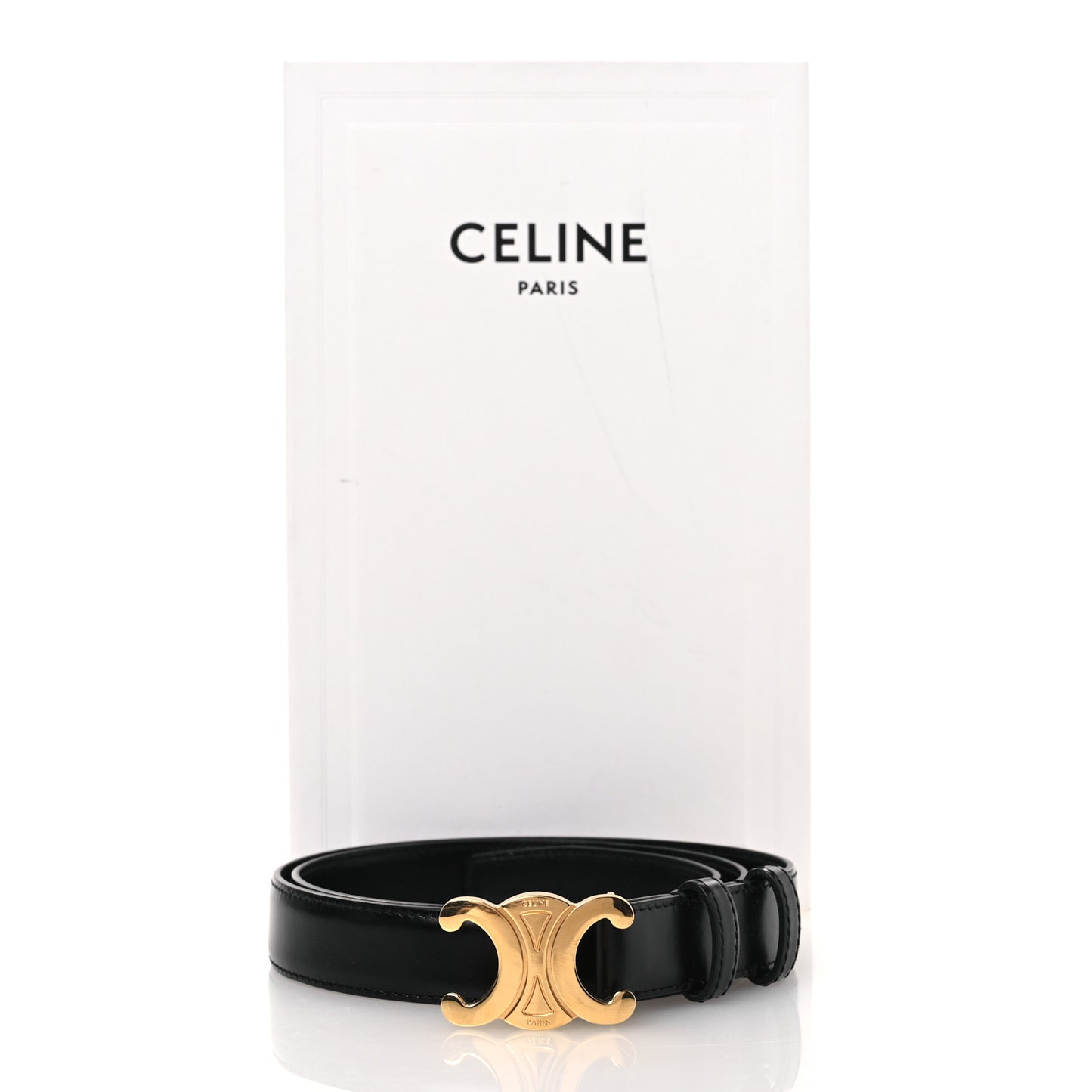 Box Calfskin Medium 25mm Triomphe Belt 90 36 Black