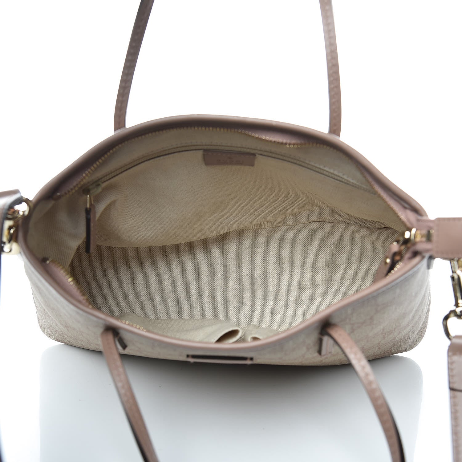 Gucci GG Supreme Monogram Small Zippered Tote Pink 5 of 11