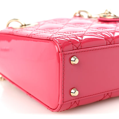 Christian Dior Patent Cannage Mini Lady Dior Pink 9 of 10
