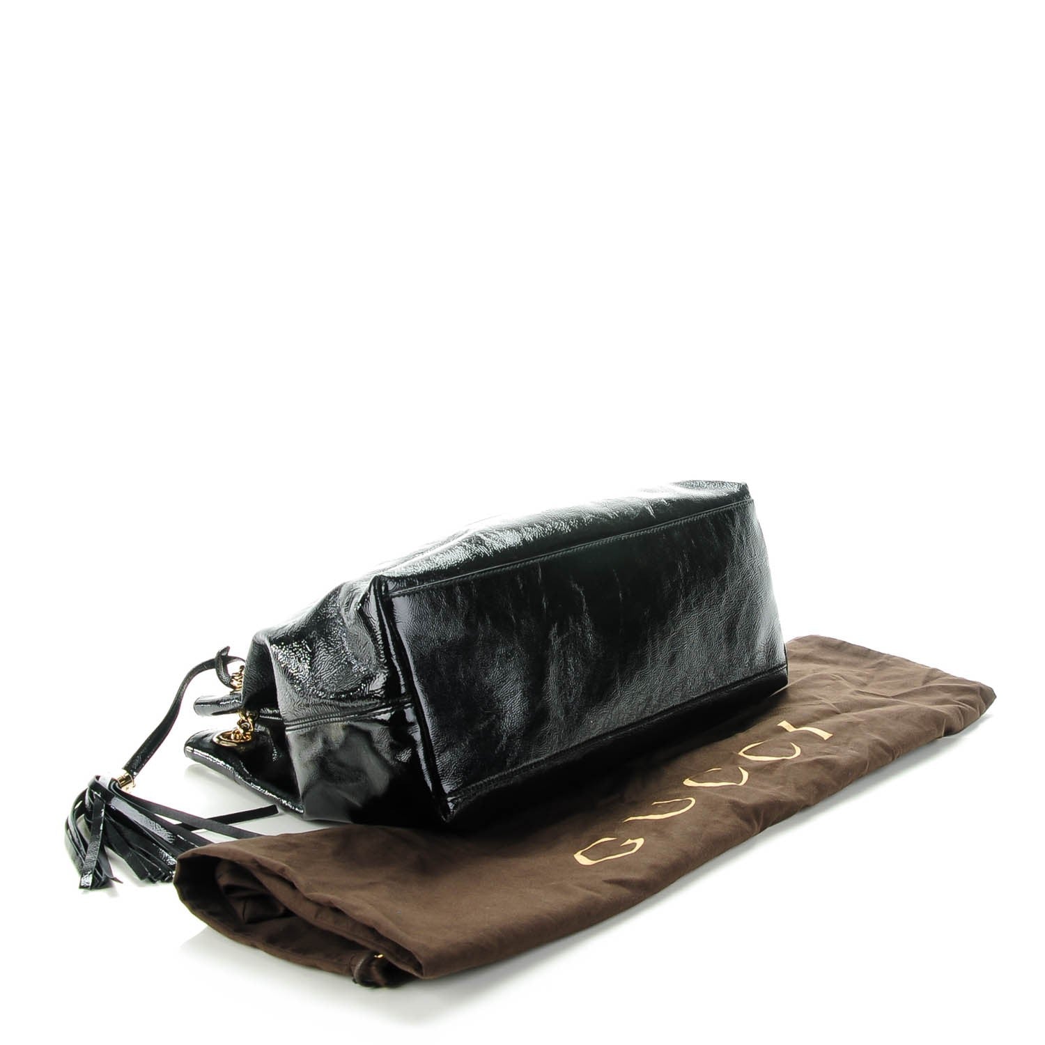Gucci Patent Medium Soho Chain Shoulder Bag Black 4 of 7