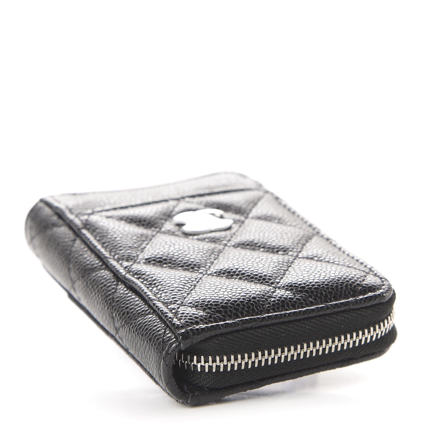 Chanel Caviar Quilted Zip Card Holder Black 4 of 11