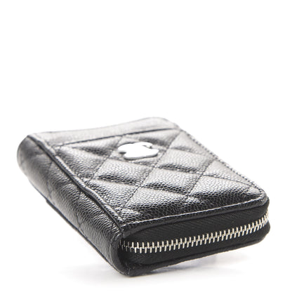 Chanel Caviar Quilted Zip Card Holder Black 4 of 11