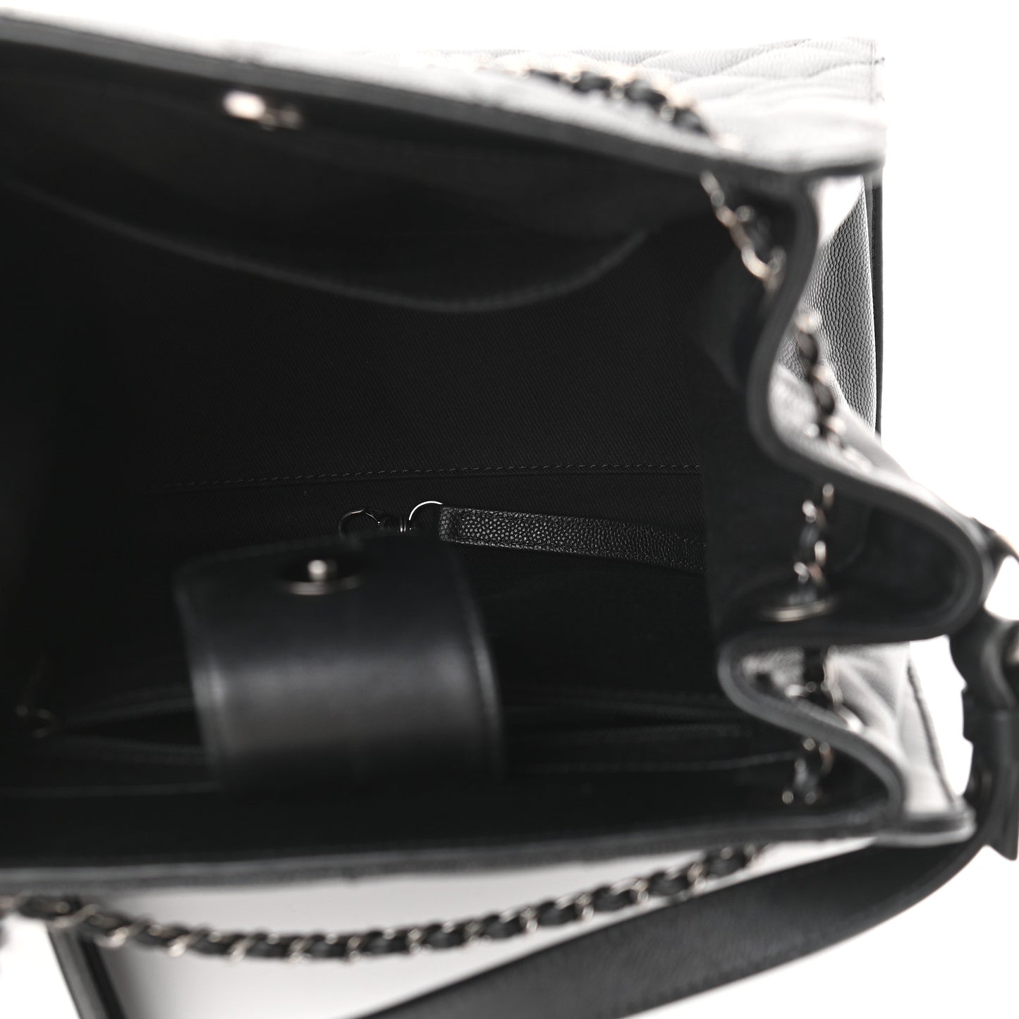 Caviar Quilted Medium CC Bucket Bag Black