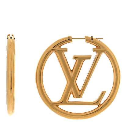 Louis Vuitton Metal Louise Hoop Earrings Gold 1 of 4