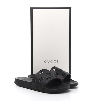 Gucci Rubber GG Monogram Mens Slide Sandals 8 Black 8 of 8