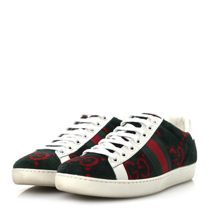 Gucci Terry Cloth GG Monogram Web Womens Ace Sneakers 36 Green Red 4 of 15