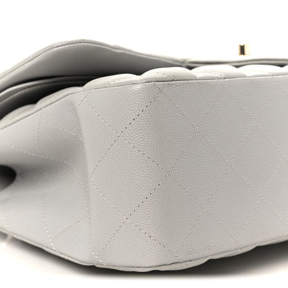 Chanel Caviar Quilted Jumbo Double Flap Grey Grey 10 of 11