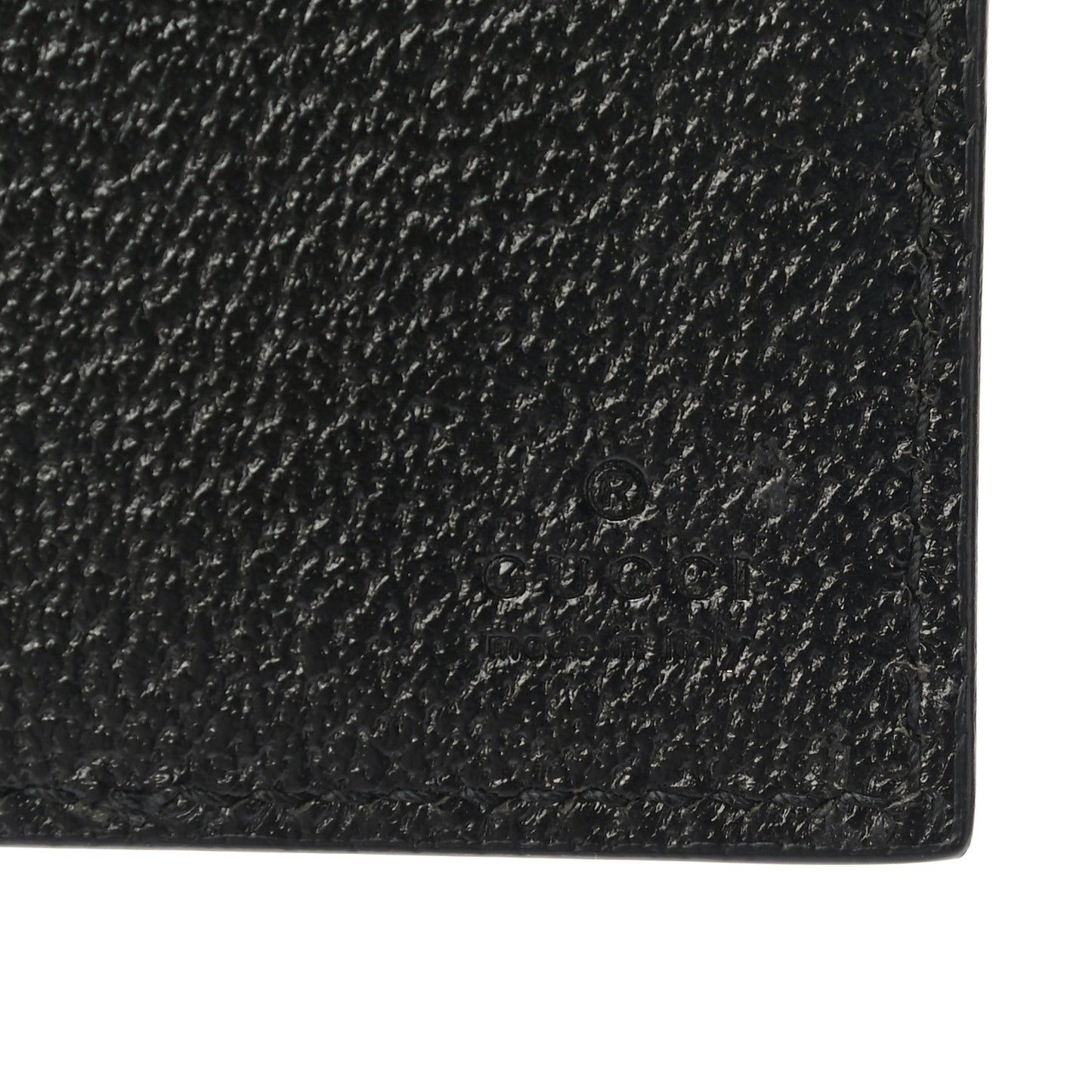 Calfskin Boar Effect GG Marmont Bi-Fold Wallet Black