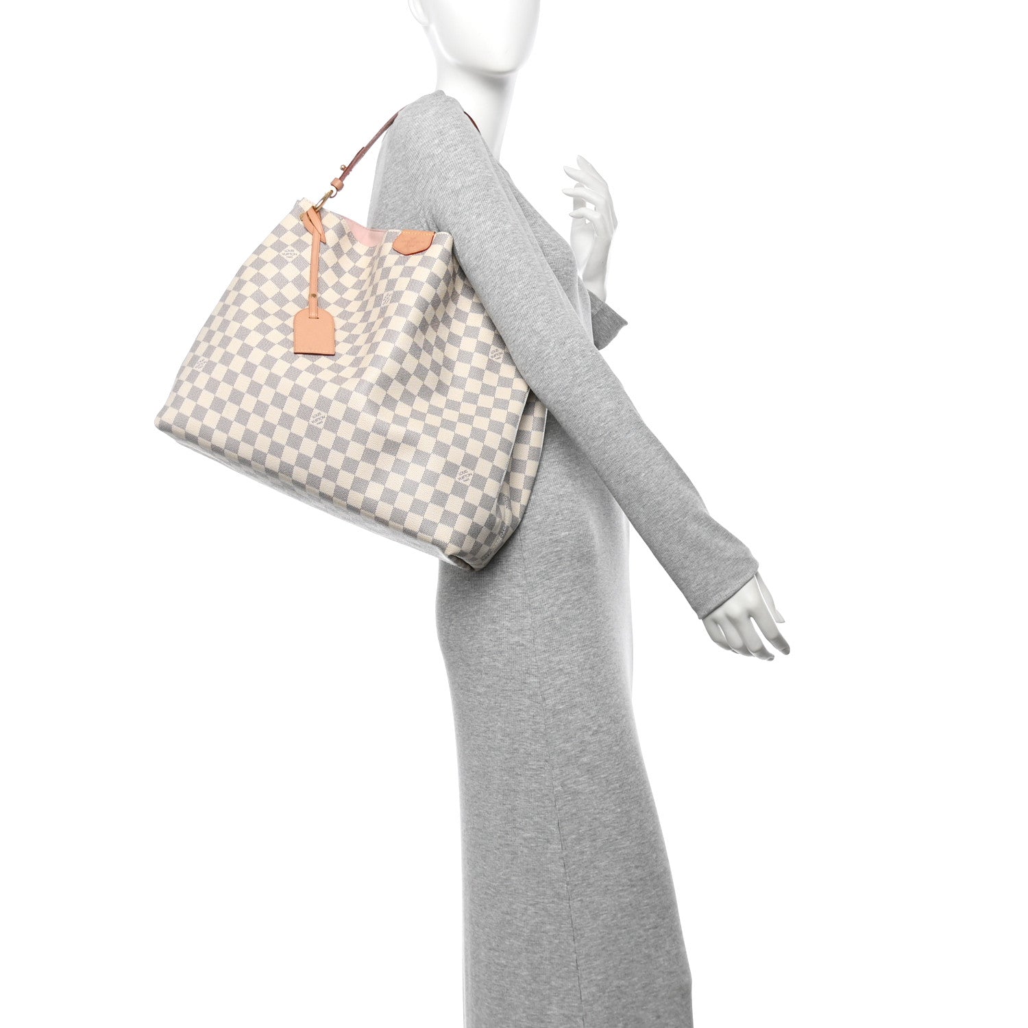 Louis Vuitton Damier Azur Graceful MM Rose Ballerine 2 of 10