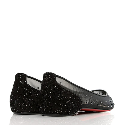 Christian Louboutin Mesh Crystal Embellished Follies Strass Flats 37 Black 3 of 6