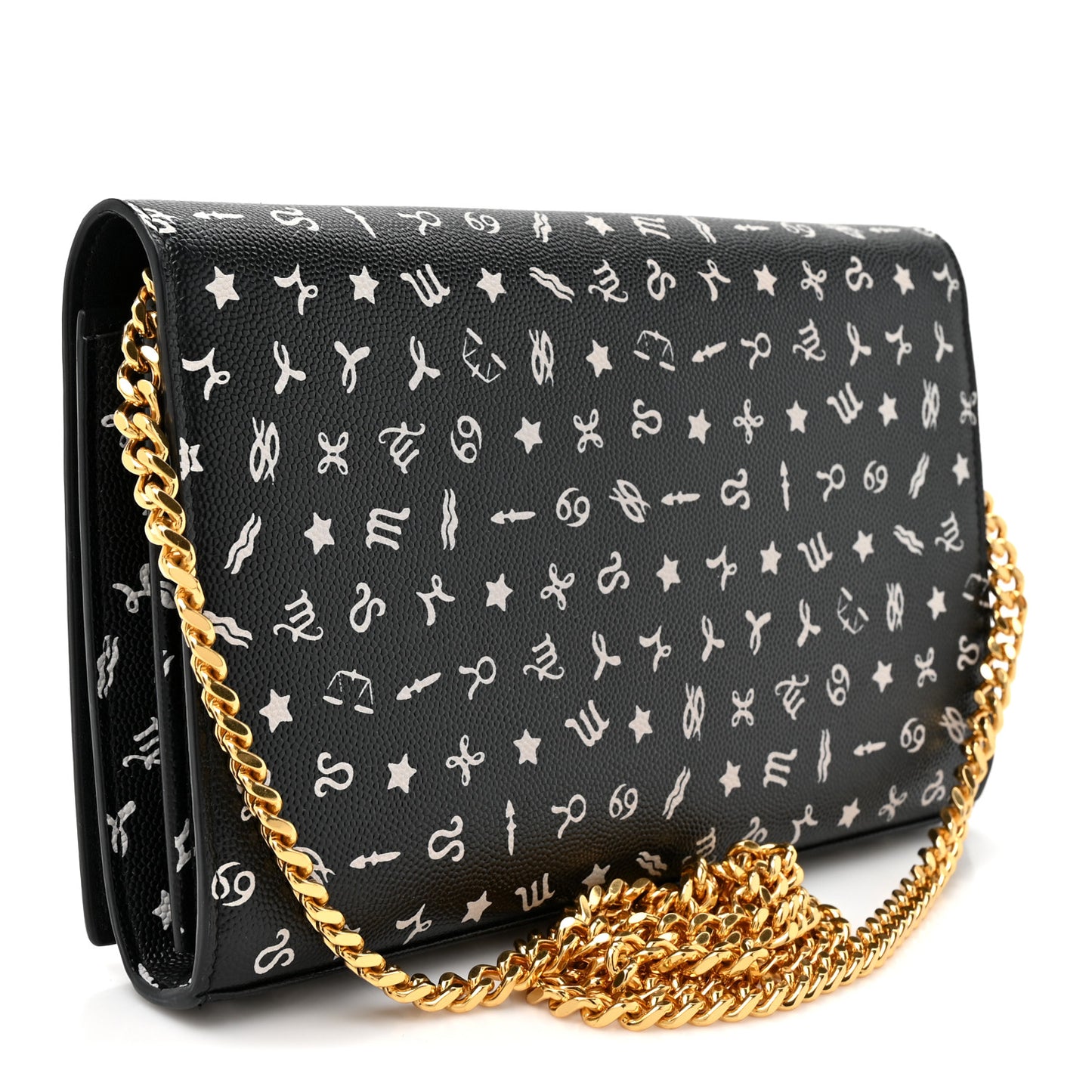 Grain De Poudre Zodiac Print Small Monogram Kate Satchel Black Black