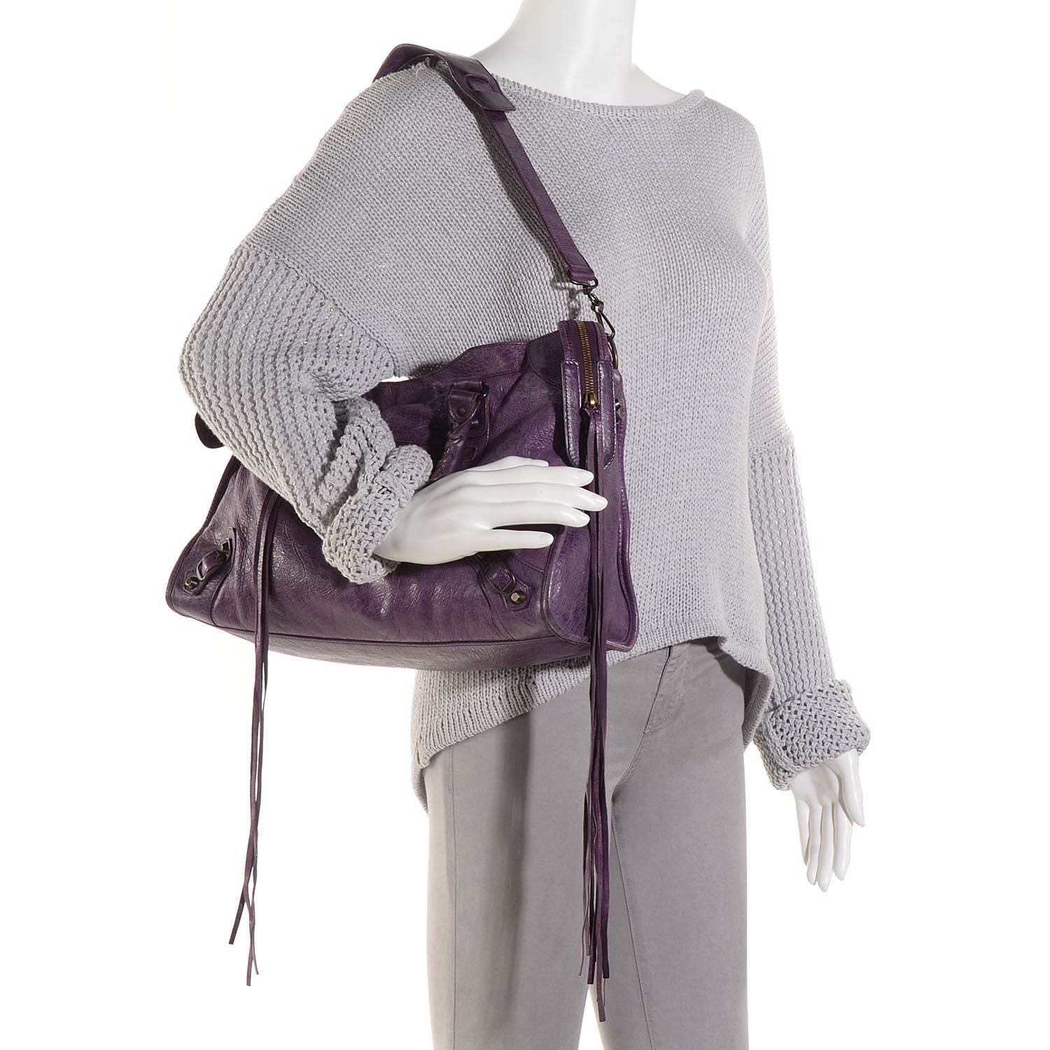 Balenciaga Agneau Classic Hardware City Raisin 2 of 12