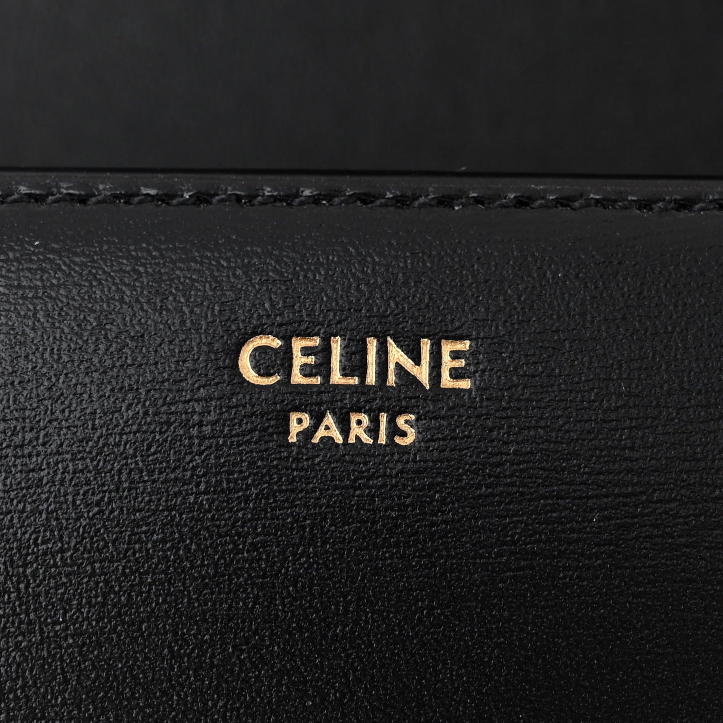 Shiny Calfskin Triomphe Margo Wallet on Chain Black