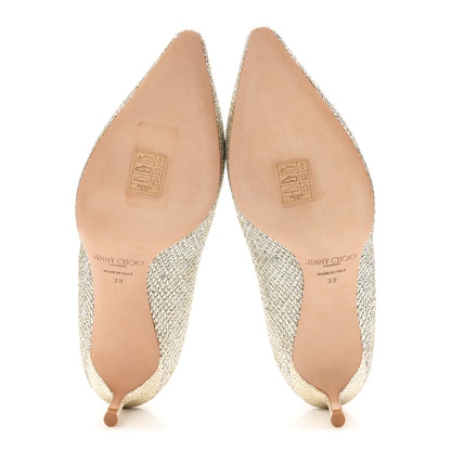 Jimmy Choo Lame Glitter Pointy Toe Romy 60 Pumps 39 Champagne 6 of 9