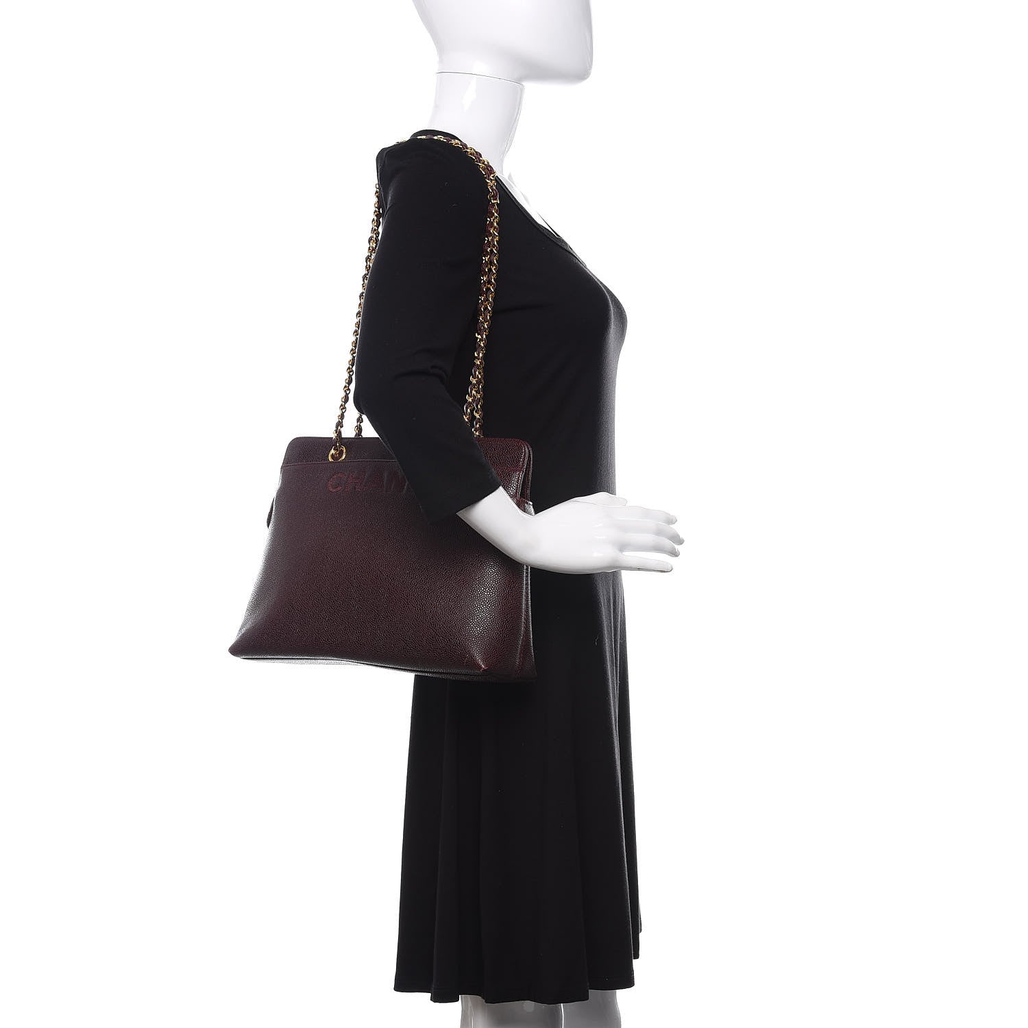 Chanel Caviar Shoulder Bag Burgundy 2 of 10
