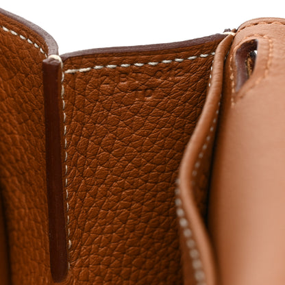 Hermes Taurillon Clemence Halzan 25 Gold 7 of 9