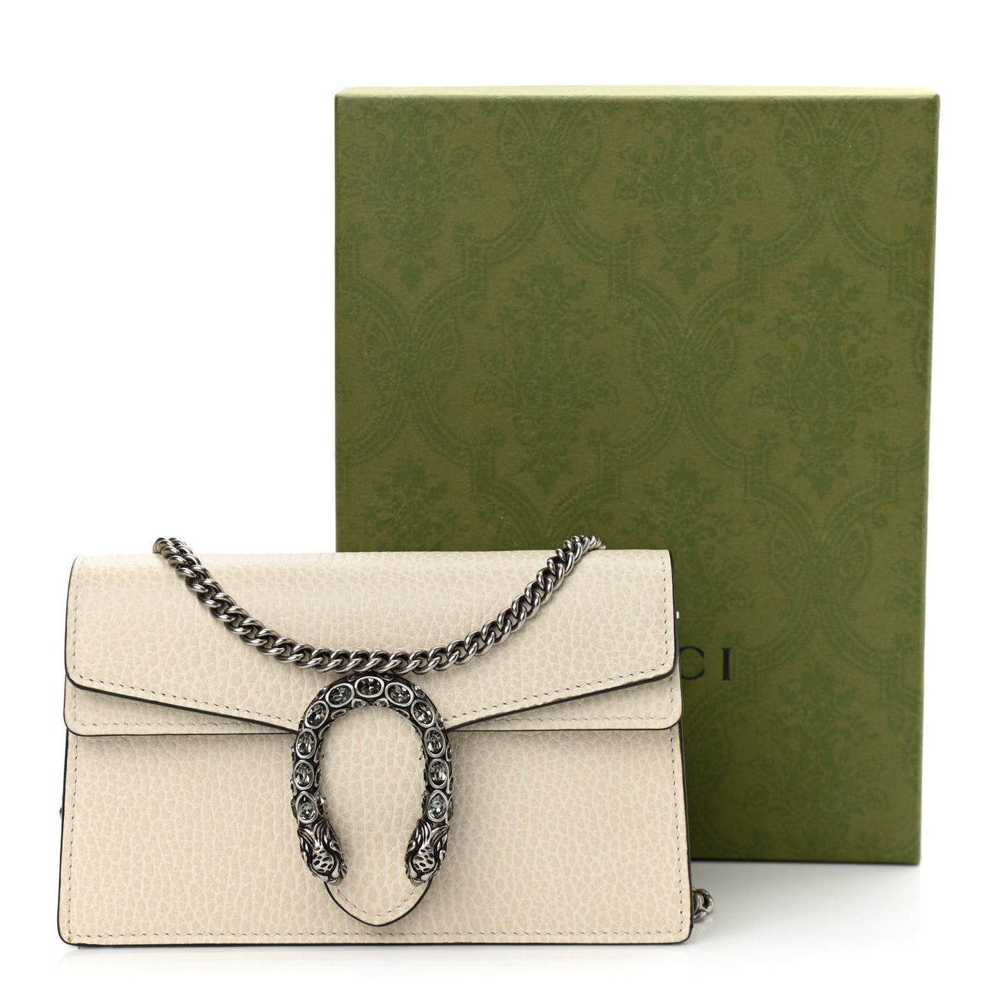 Dollar Calfskin Crystal Super Mini Dionysus Shoulder Bag Mystic White Black Diamond
