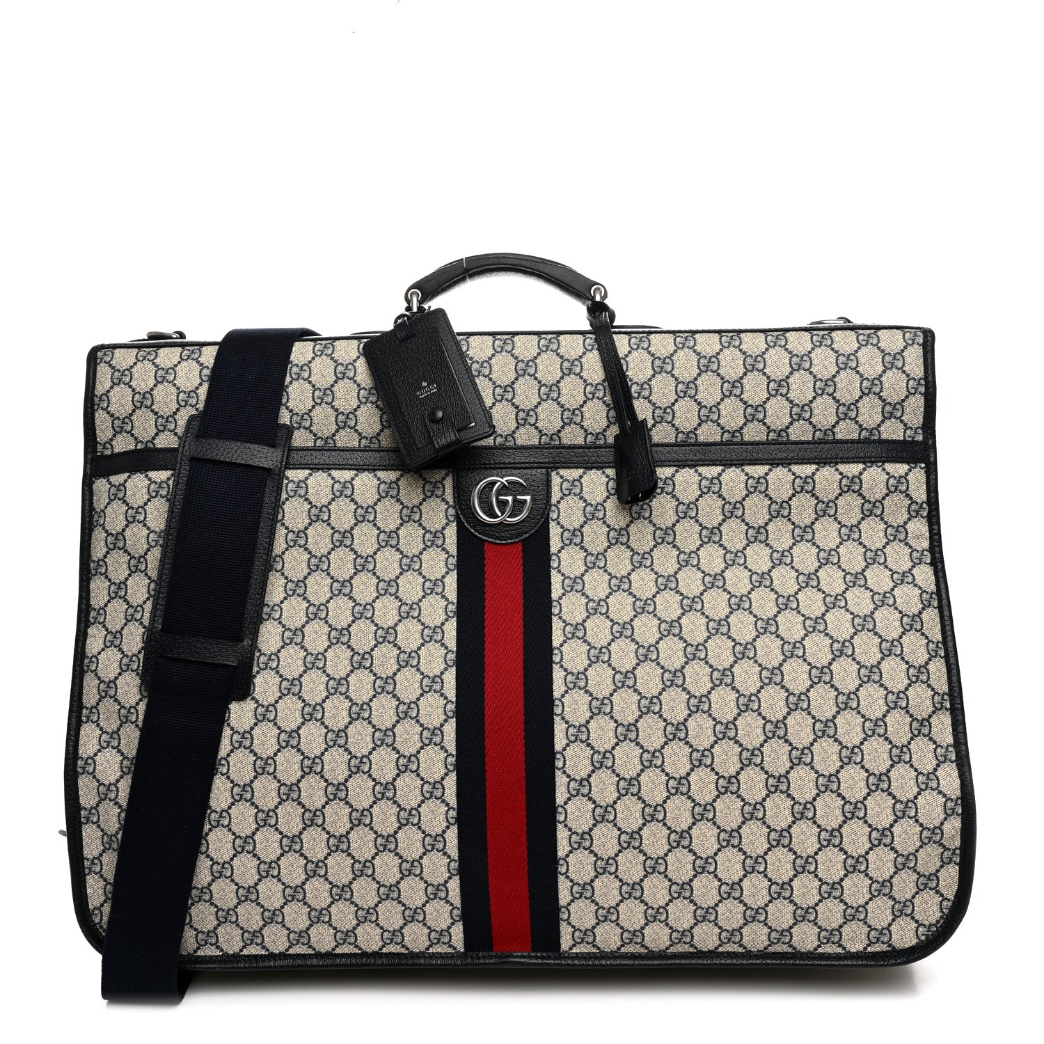 Gucci GG Supreme Monogram Web Savoy Garment Bag Beige Blue 1 of 10