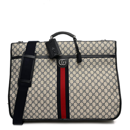 Gucci GG Supreme Monogram Web Savoy Garment Bag Beige Blue 1 of 10