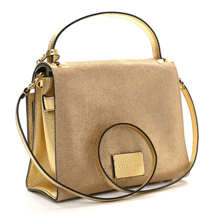 Valentino Garavani Metallic Calf Hair Small My Rockstud Frame Bag Gold 3 of 19