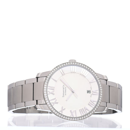 Tiffany Stainless Steel Diamond Bezel 37mm Atlas 3-Hand Automatic Watch 2 of 4