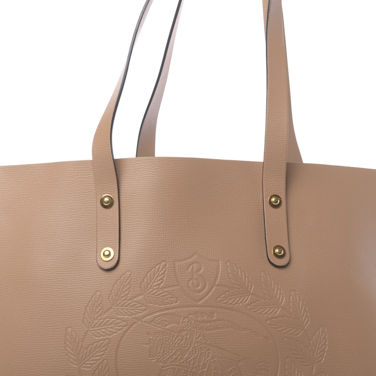 Calfskin Embossed Crest Medium Tote Camel