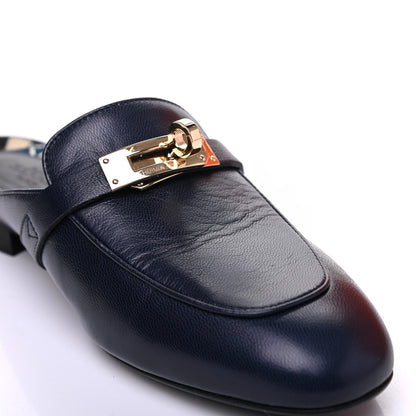 Hermes Goatskin Oz Mules 35 Bleu Indigo 9 of 10