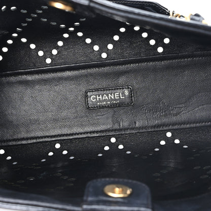 Chanel Patent Perforated CC Shopping Tote Black 5 of 11