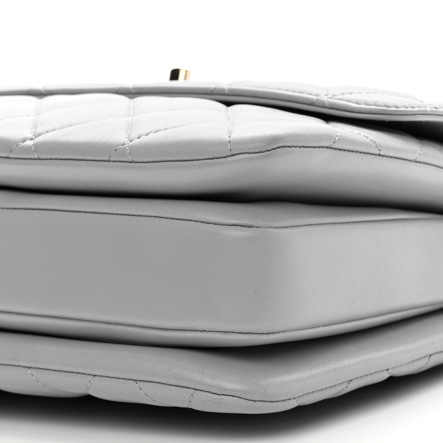 Lambskin Quilted Small Trendy CC Flap Dual Handle Bag Grey