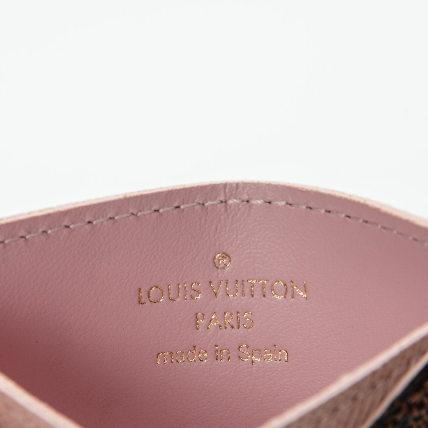 Damier Ebene Caissa Card Holder Rose Ballerine