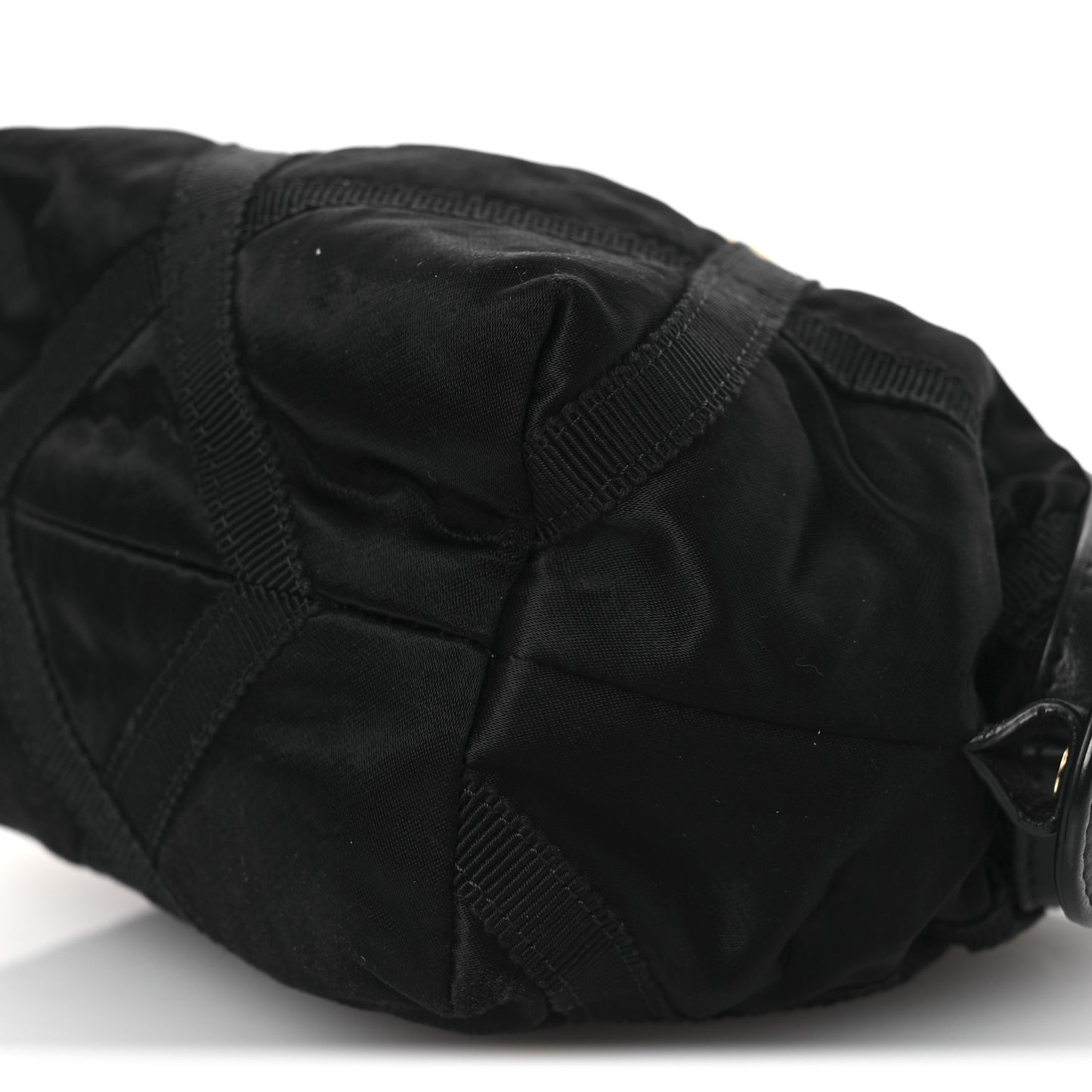 Nylon Grosgrain Quilted Lifestyle Clutch With Chain Black