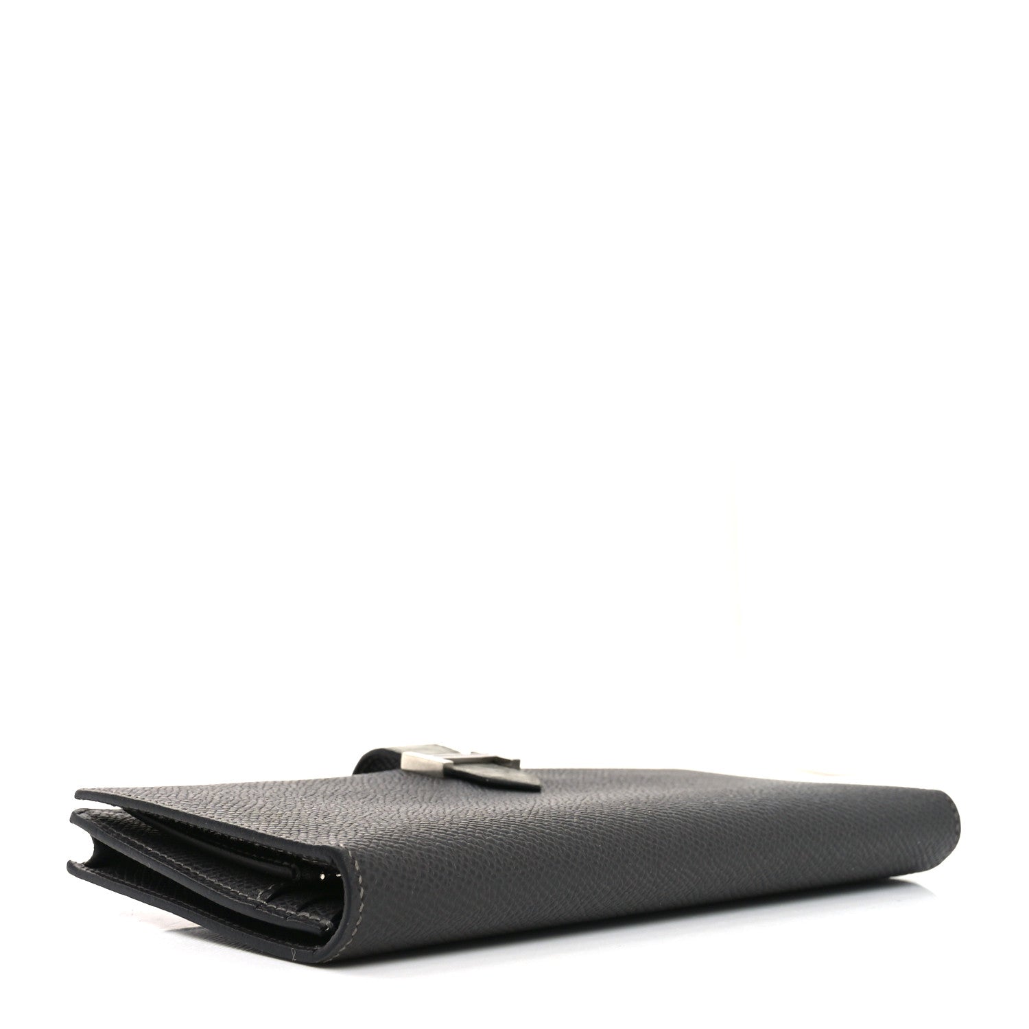 Hermes Epsom Matte Alligator Bearn Touch Gusset Wallet Graphite Gris Ciment 4 of 8