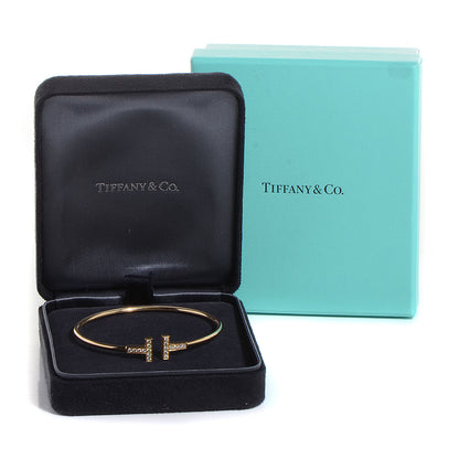 Tiffany 18K Yellow Gold Diamond T Wire Bracelet 5 of 5