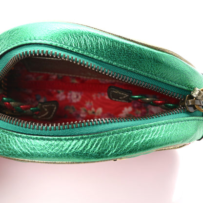 Gucci Laminated Nappa Trapuntata Mini Zumi Dome Shoulder Bag Rosso Jasmine Green Rame 5 of 11