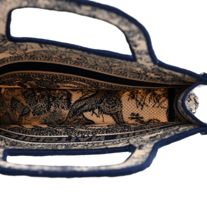 Christian Dior Canvas Embroidered Mini Toile De Jouy Book Tote Blue 5 of 10