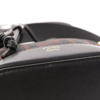Fendi Mesh Vitello Grace F is Fendi FF 1974 Mini Mon Tresor Bucket Bag Marrone Black Ebano 11 of 12