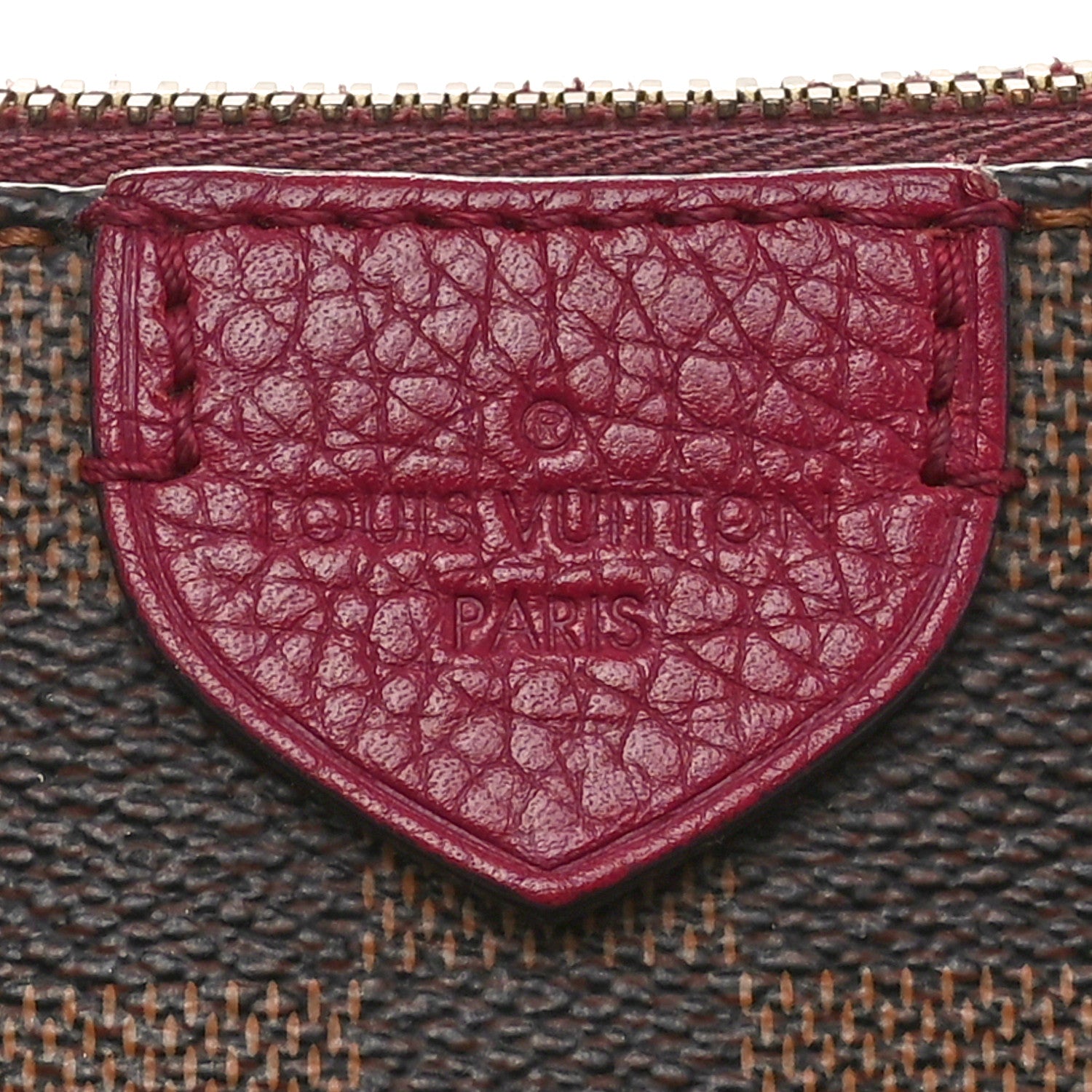 Louis Vuitton Damier Ebene Cuir Taurillon Hyde Park Fuchsia 6 of 10