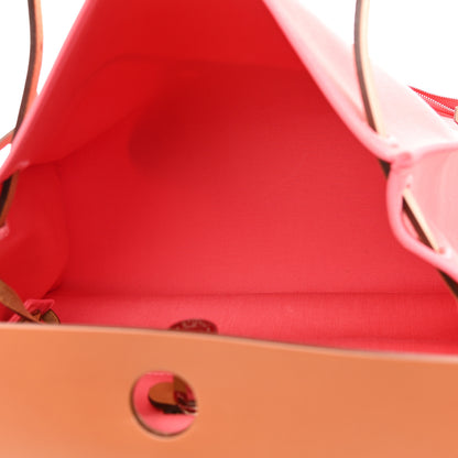 Hermes Vache Hunter Toile Herbag Zip 31 PM Rose Azalee Natural 6 of 12