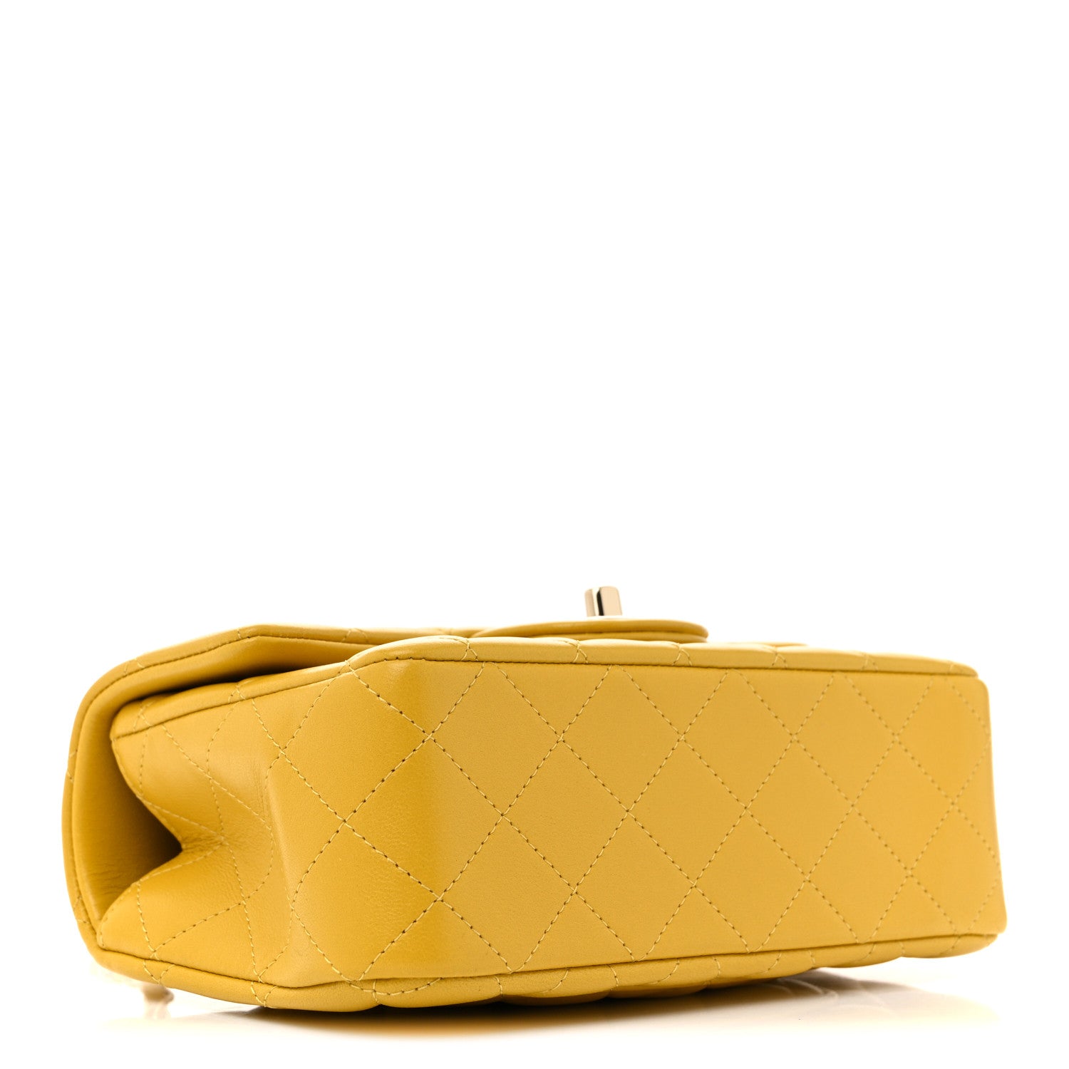 Chanel Lambskin Quilted Mini Top Handle Rectangular Flap Yellow 4 of 12
