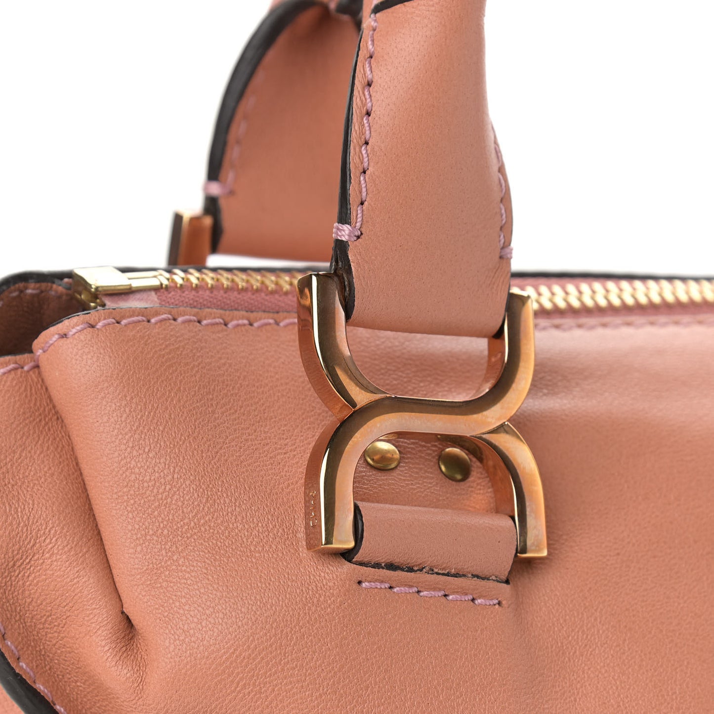 Calfskin Medium Marcie Satchel Peach Pink