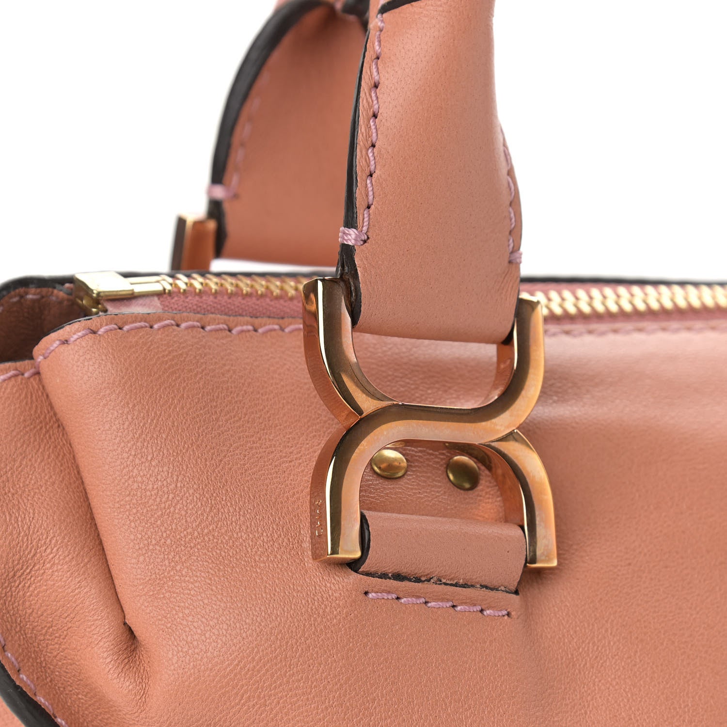 Chloe Calfskin Medium Marcie Satchel Peach Pink 9 of 10