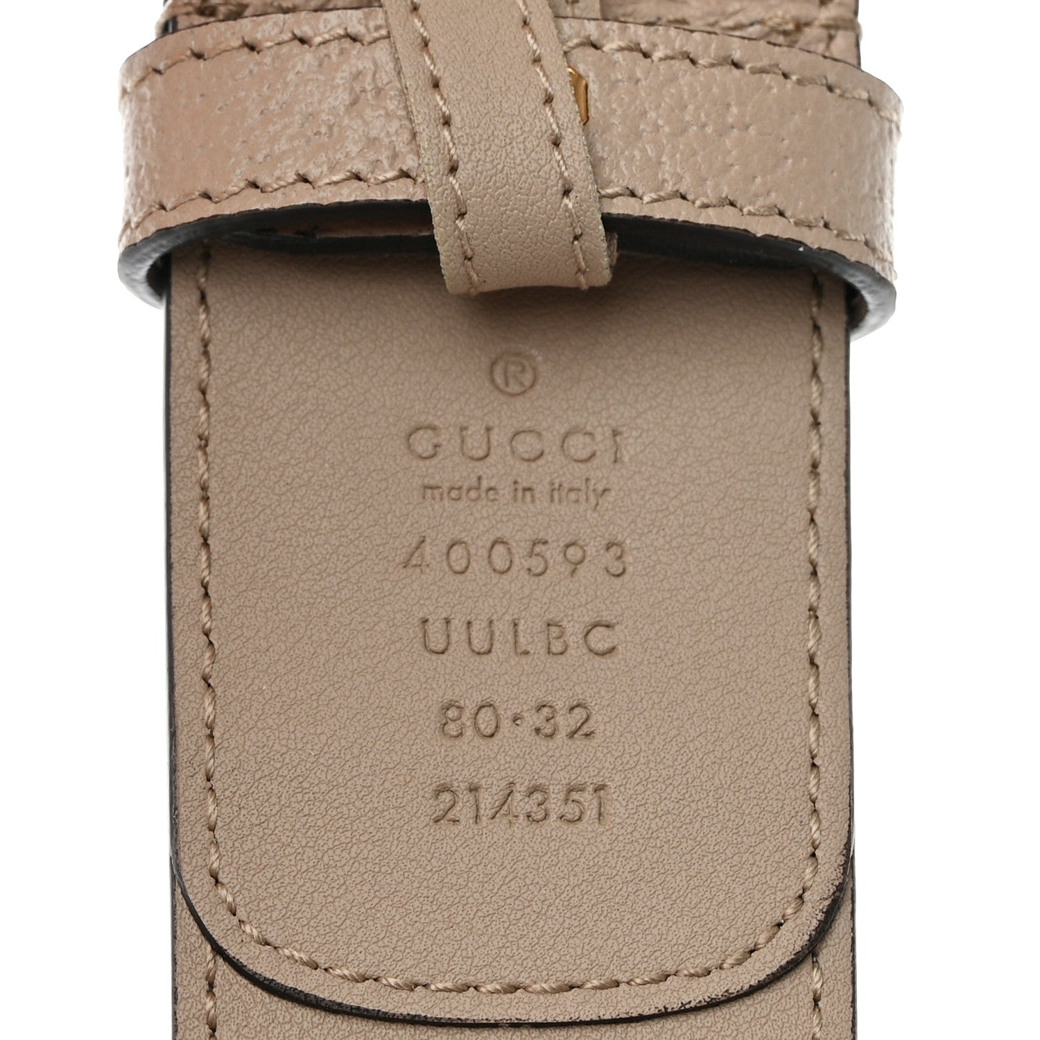 Gucci GG Supreme Monogram Matte Plutone Calfskin Double G 40mm Belt 80 32 Beige Ebony Mystic White 3 of 5