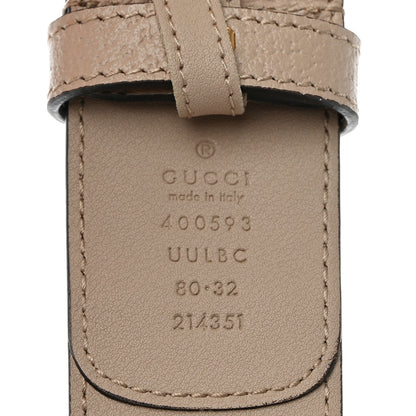 Gucci GG Supreme Monogram Matte Plutone Calfskin Double G 40mm Belt 80 32 Beige Ebony Mystic White 3 of 5