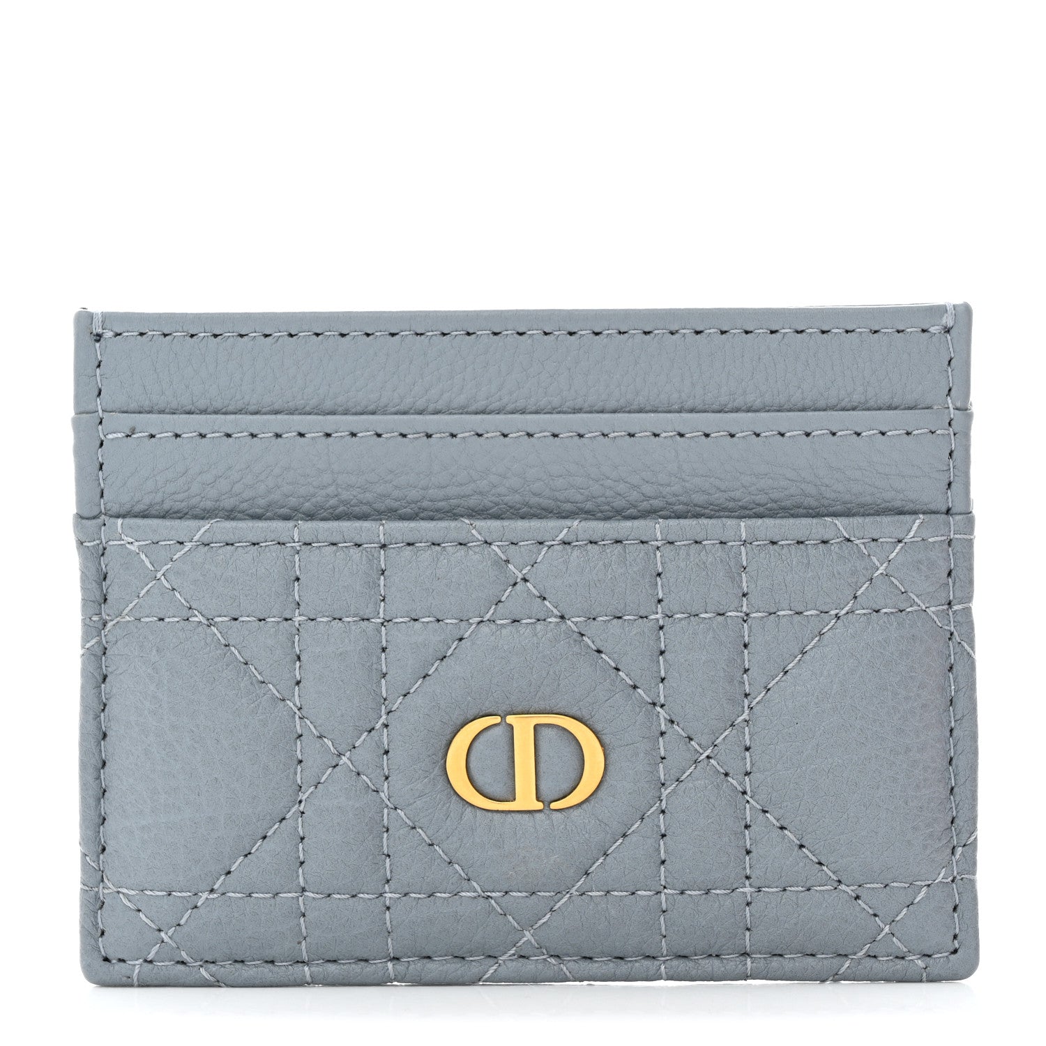 Christian Dior Supple Calfskin Cannage Caro Five-Slot Card Holder Cloud Blue 1 of 8