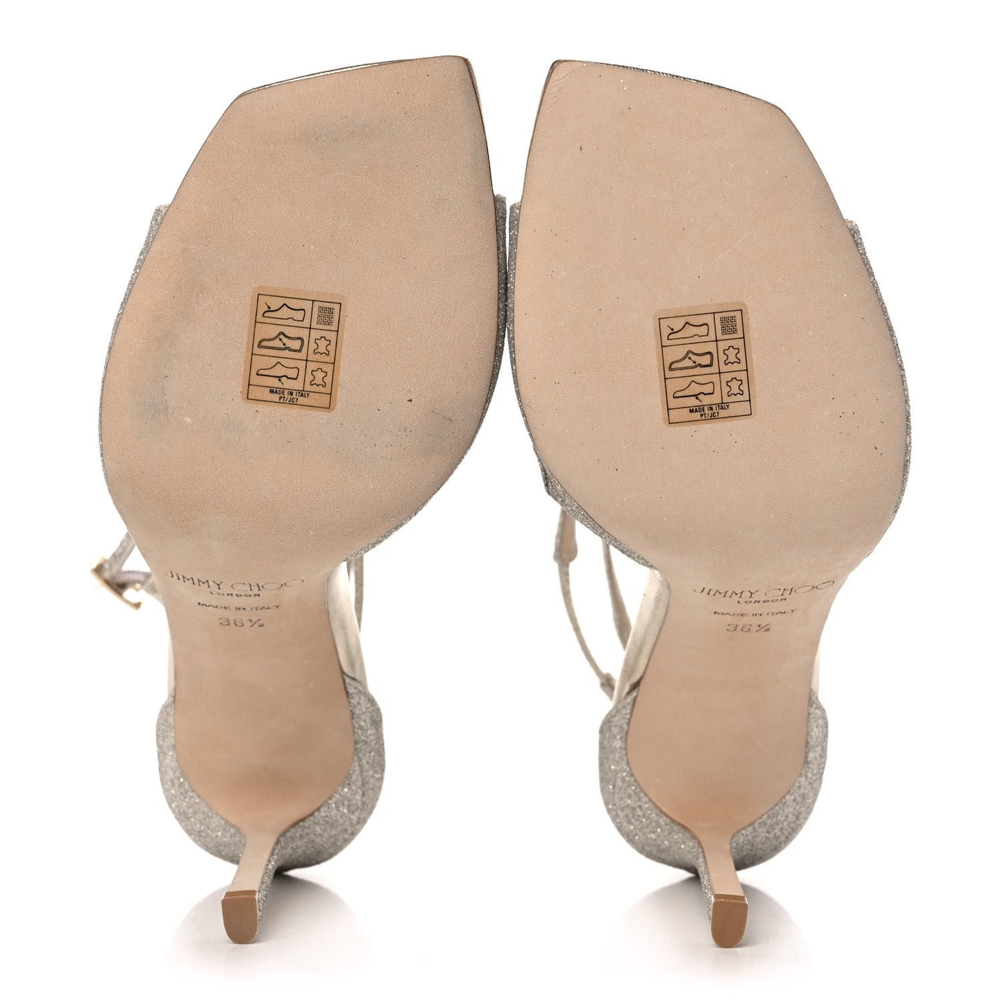 Dusty Glitter Azia 95 Strap Sandals 36.5 Platinum Ice