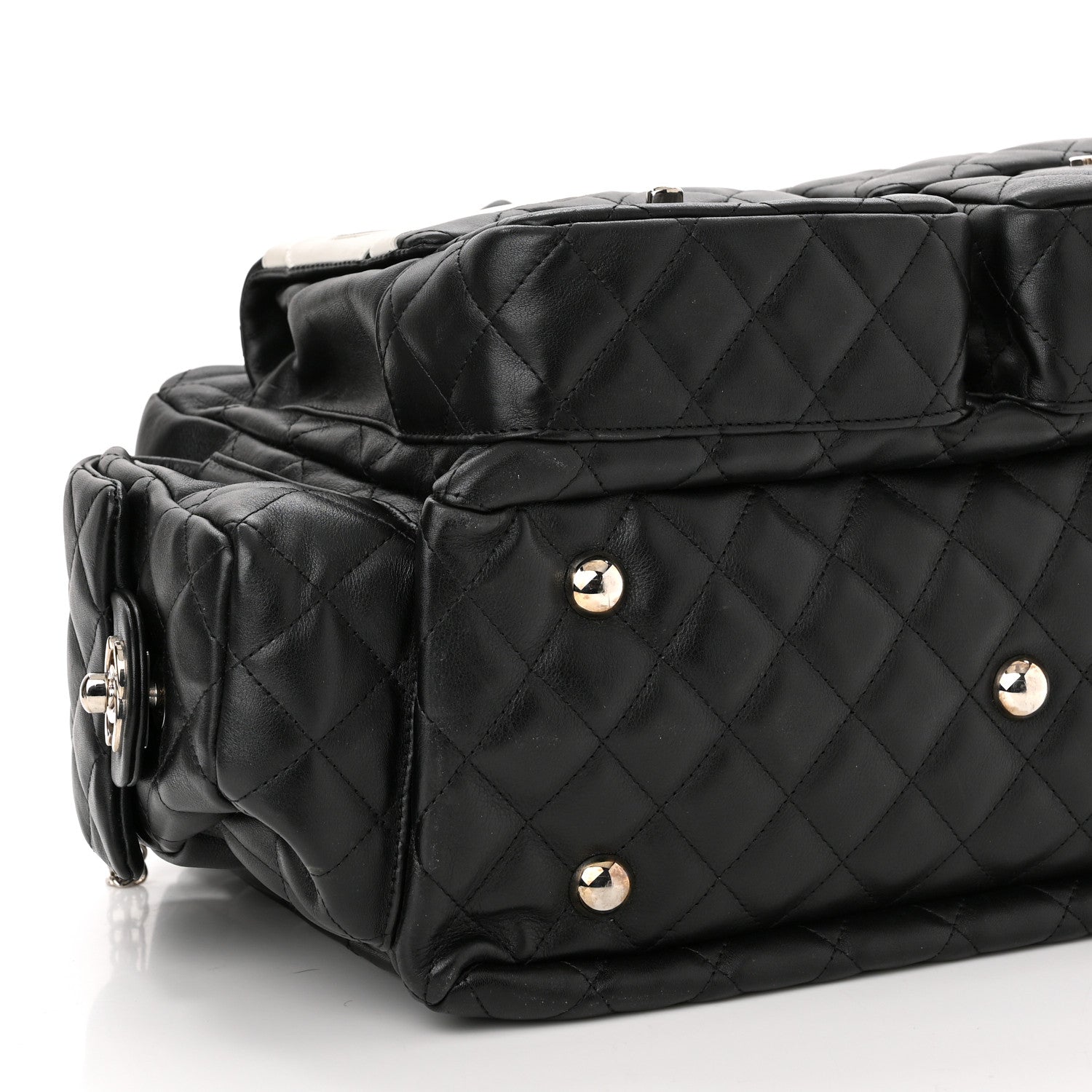 Chanel Calfskin Quilted Large Cambon Multipocket Reporter Black White 9 of 10