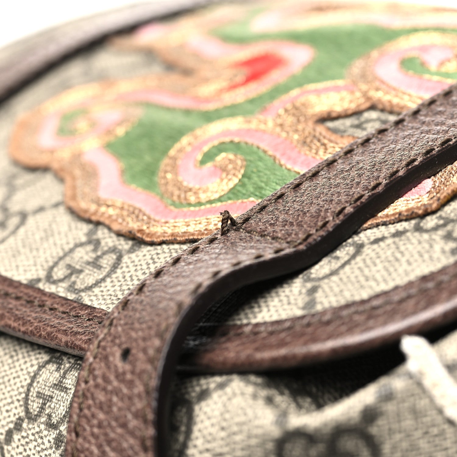 Gucci Soft GG Supreme Monogram Courrier Web Double Buckle Backpack Beige New Acero 11 of 11
