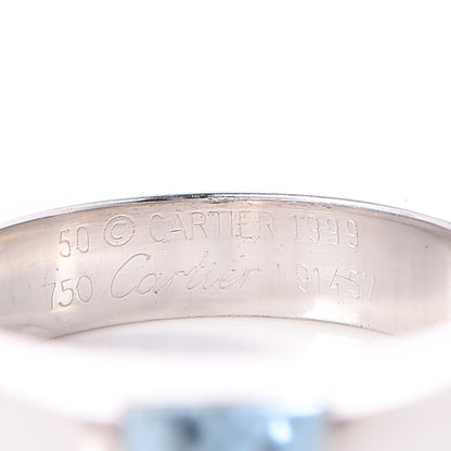 Cartier 18K White Gold Aquamarine Tank Ring 50 52.5 4 of 6