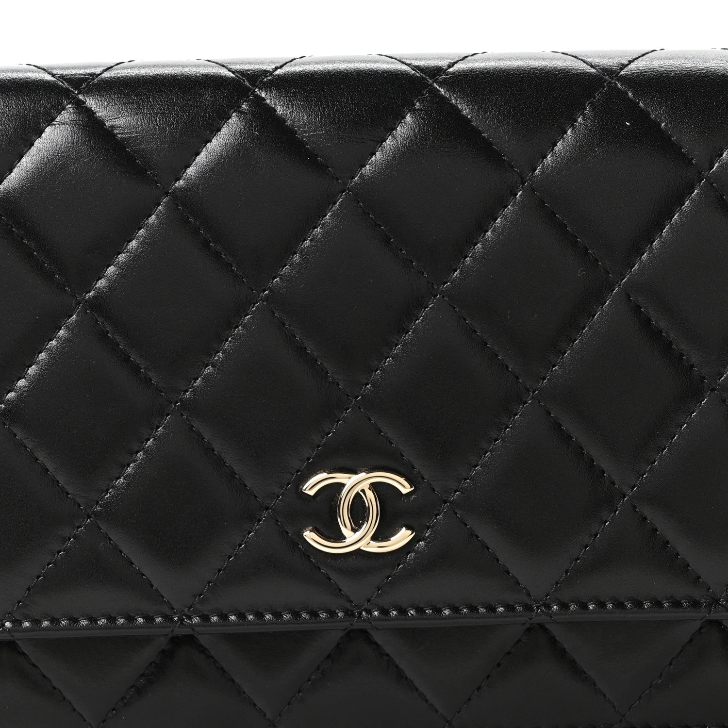 Chanel Calfskin Quilted Maxi Pearl Wallet On Chain WOC Black 9 of 12