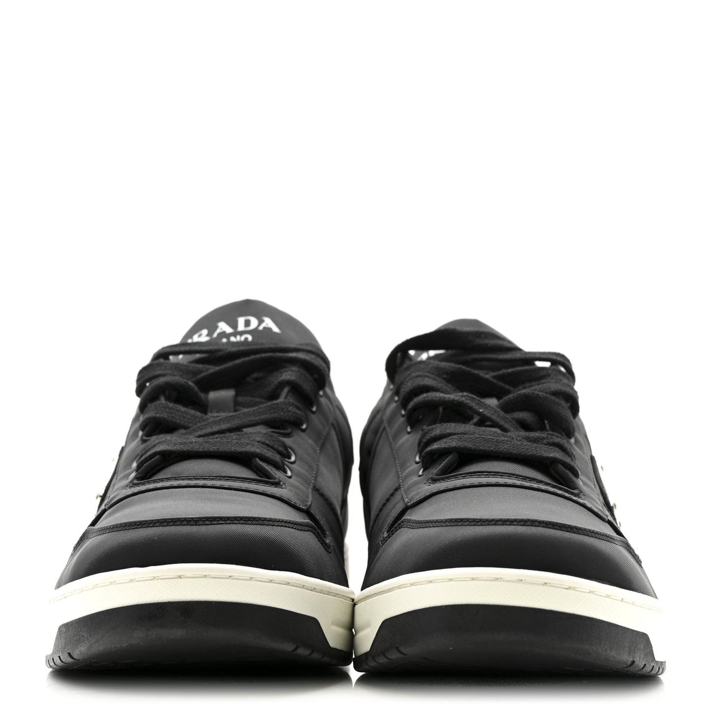 Re-Nylon Gabardine Metal Triangle Logo Mens Downtown Low Top Sneakers 9 Black